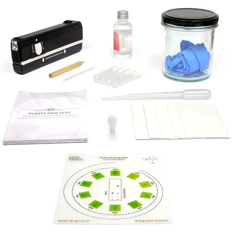 Kit de prueba de drogas de pureza de cocaína desechable
